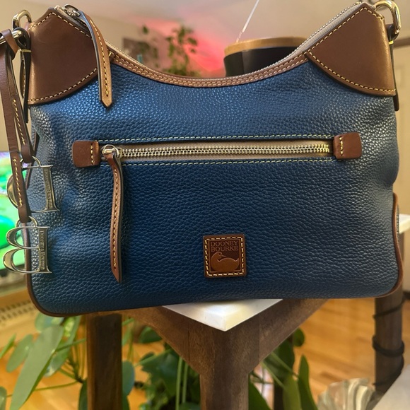 Dooney & Bourke Blue and Brown Shoulder Bag - Picture 2 of 14